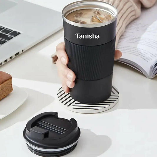 Personalized Sipper Coffee Tumbler G734 - Black