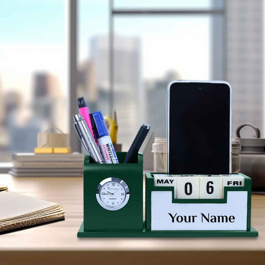 Personalized Gifts : Elegant Desk Clock with Pen Set