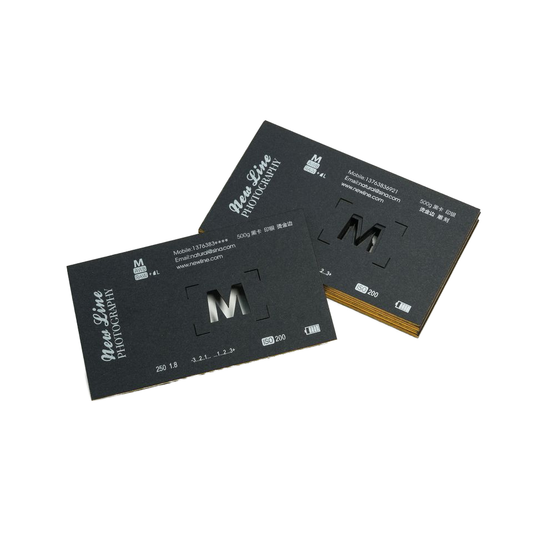 Custom Luxury Black Gold Business Cards Art Paper Hard Cover Book with Digital Printing