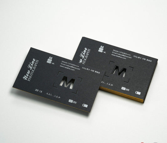 Custom Luxury Black Gold Business Cards Art Paper Hard Cover Book with Digital Printing