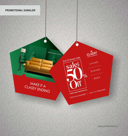 High-End Reusable Printing Service with Danglers 300 gsm Art Paper (MOQ100 to 500)