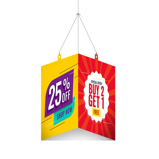 4 Folding Dangler Double Impact for Every Promotion on 300 gsm Paper (MOQ 500)