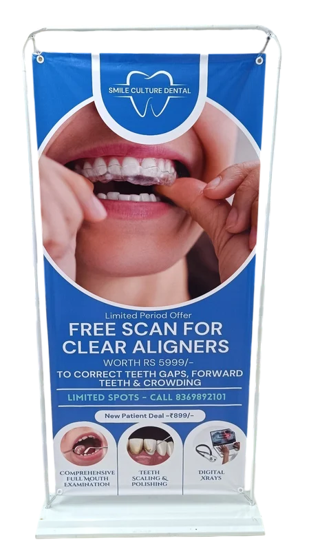 White Roll Up Banner Standee, For Advertising, Size: 6 Feet